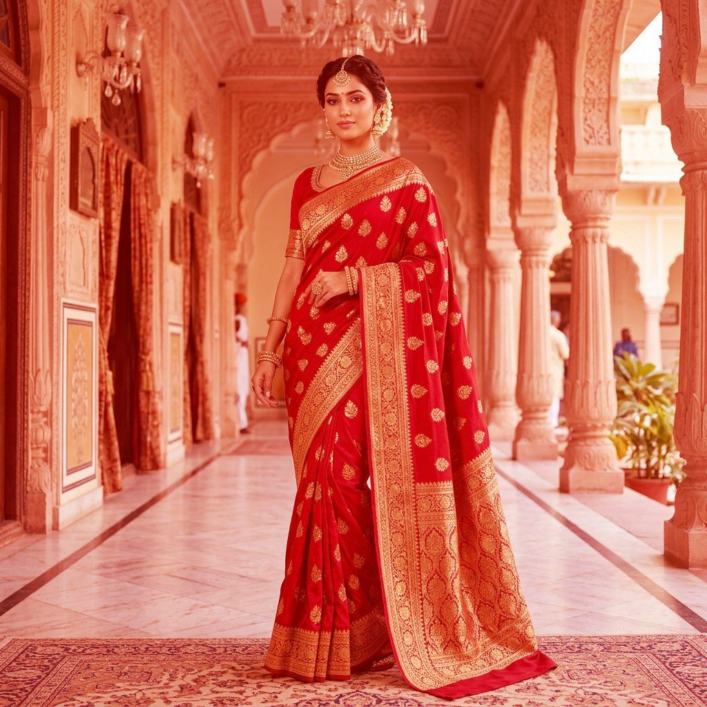 Classic Kanchipuram Silk Saree (With Swatches)